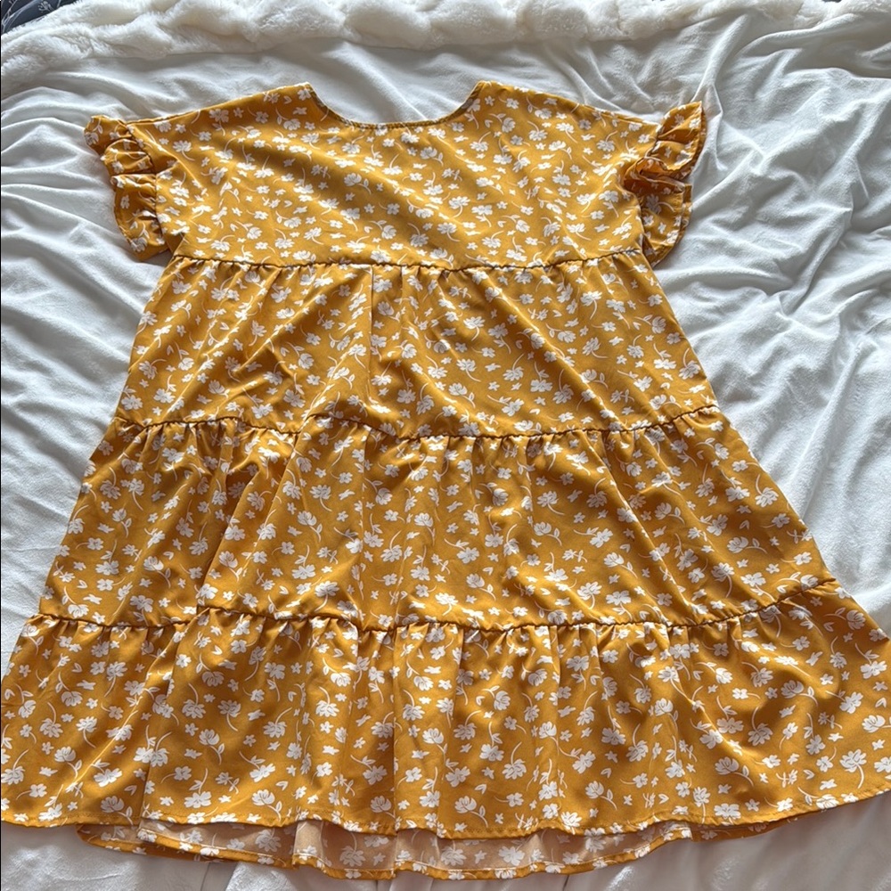 Floral Yellow Kids Dress